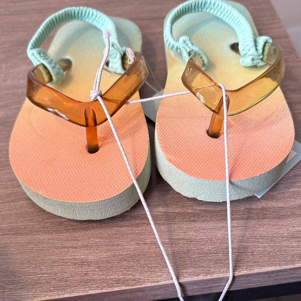 Bogo sale Cat & Jack Kids Flip Flops with Orange and Green Gradient